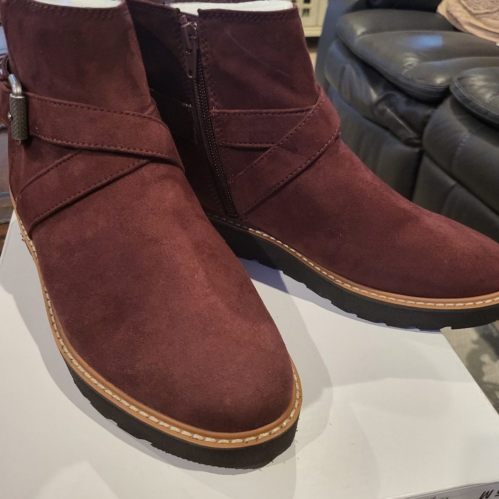 Suede Burgundy Winter Boot